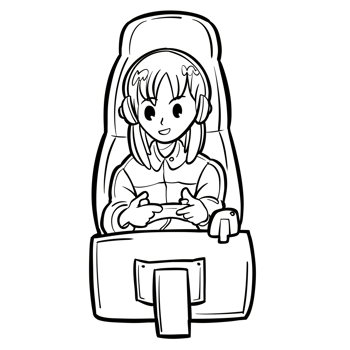 gamer girl streaming with monitor png
