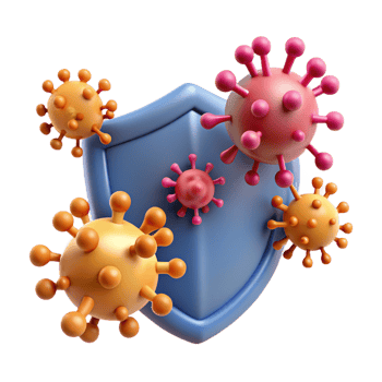 Shield And Viruses 3d Graphic png