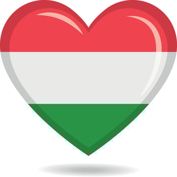 Hungary national flag in heart shape illustration vector