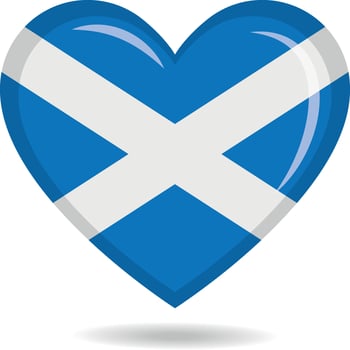 Scotland national flag in heart shape illustration vector