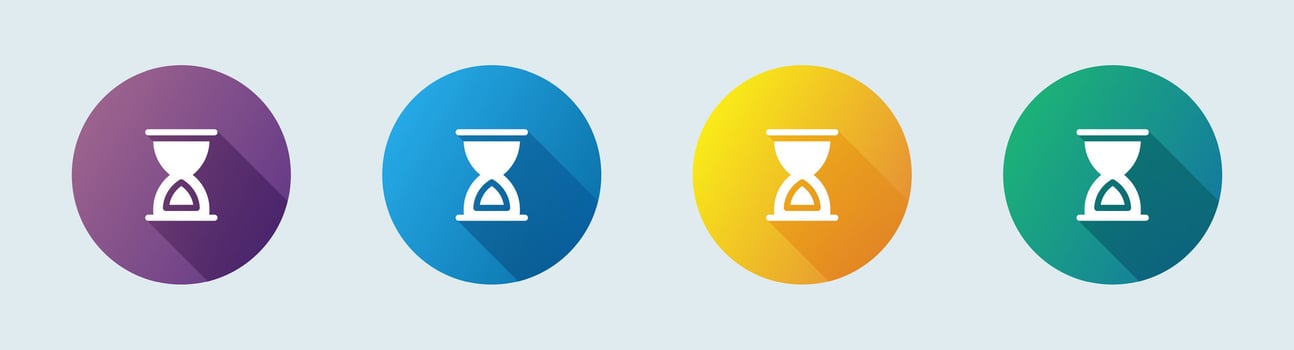 Timer solid icon in flat design style. Countdown signs illustration. vector