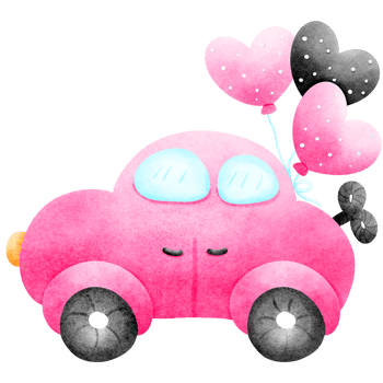 The car is winding in pink. png