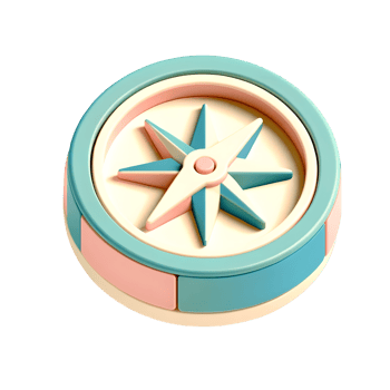 compass 3d camping and hiking icon illustration png