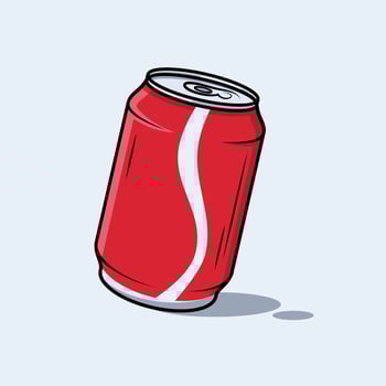 Red soda can illustration. Suitable for design element of drink and beverage cartoon. vector