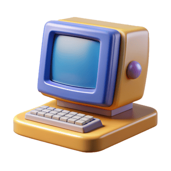 Old Computer 3d Render png