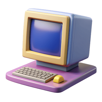 Old Computer 3d Illustration png