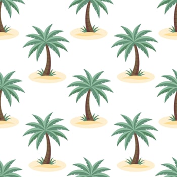 Seamless pattern with cute tropical palm trees. Summer bright cover template. Illustration vector
