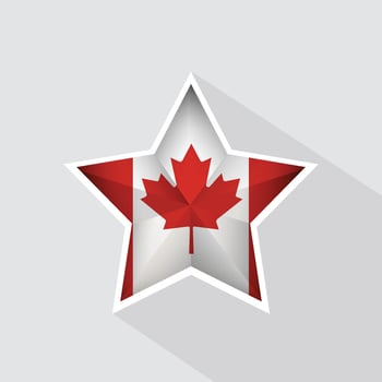 Canada Flag Star Shape Icon vector