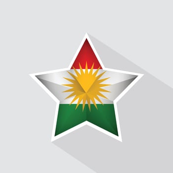 Iraqi Kurdistan Flag Star Shape Icon vector