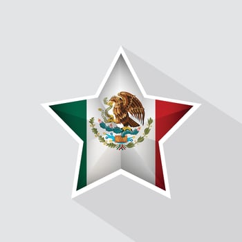 Mexico Flag Star Shape Icon vector