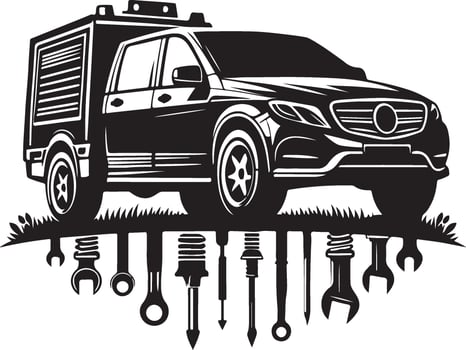 Car black and white Silhouette illustration vector