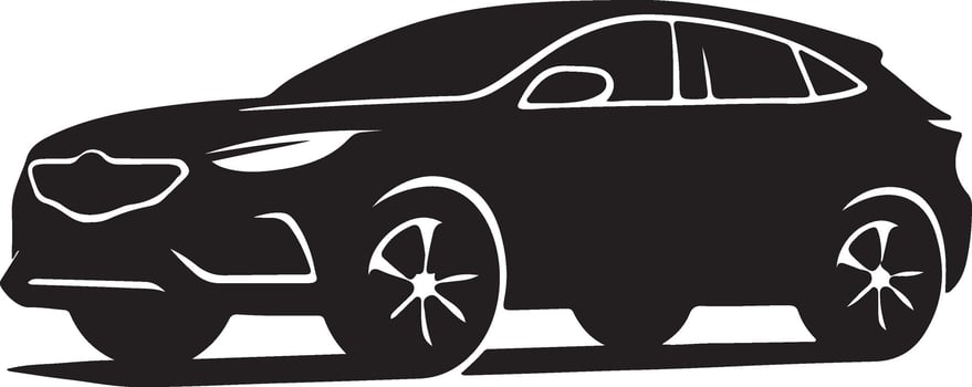 Car black and white Silhouette illustration vector