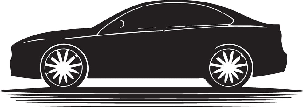 Car black and white Silhouette illustration vector