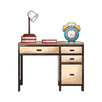 Illustration of clock on the table vector