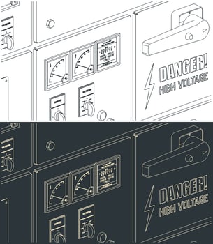 Electrical control panel board vector