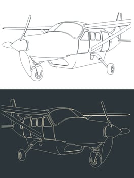 Light turboprop private aircraft vector