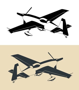 Light sport aircraft illustration vector