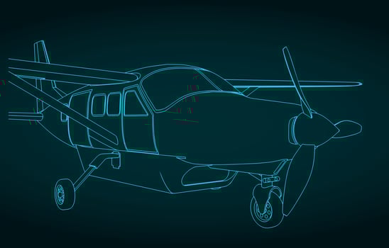 Light turboprop aircraft vector