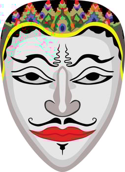 Traditional Java White Mask vector