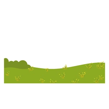 Green hill view vector