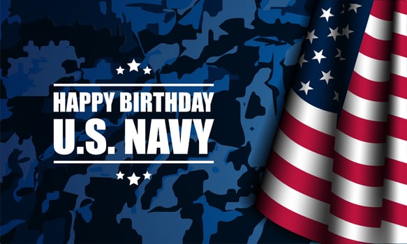 Happy Birthday US Navy October 13 background Illustration vector