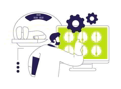CT scan results abstract concept illustration. vector