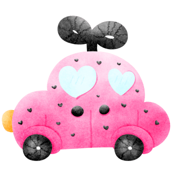 The car is winding in pink png