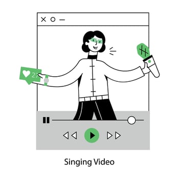 A linear mini illustration of singing vector