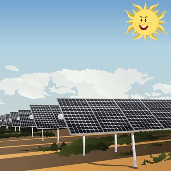 solar panel and a sun vector