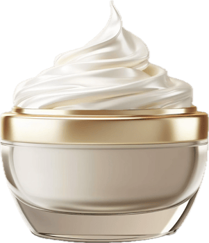 Luxurious Jar of White Cream with Gold Lid png