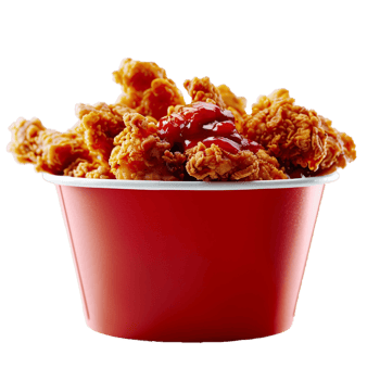 A Bucket Full Of Fried Chicken With Transparent Background, . png