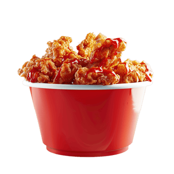 A Bucket Full Of Fried Chicken With Transparent Background, . png