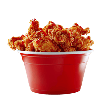 A Bucket Full Of Fried Chicken With Transparent Background, . png