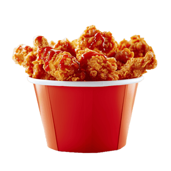 A Bucket Full Of Fried Chicken With Transparent Background, . png