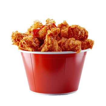 A Bucket Full Of Fried Chicken With Transparent Background, . png
