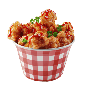 A Bucket Full Of Fried Chicken With Transparent Background, . png