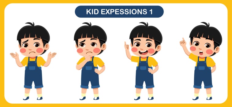 children with various expressions. Good for application in various design and other promotional needs vector