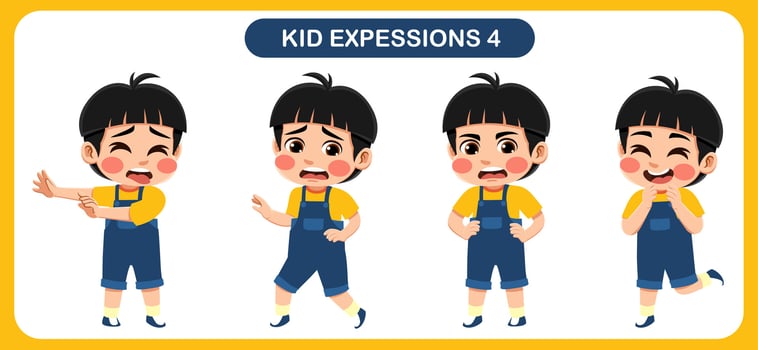children with various expressions. Good for application in various design and other promotional needs vector