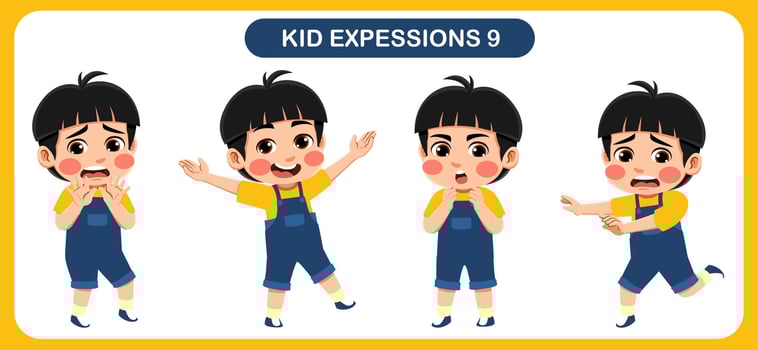 children with various expressions. Good for application in various design and other promotional needs vector