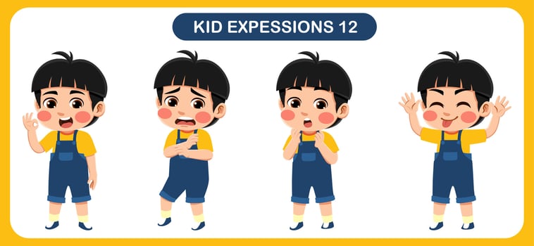 children with various expressions. Good for application in various design and other promotional needs vector