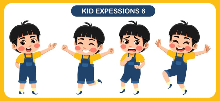 children with various expressions. Good for application in various design and other promotional needs vector