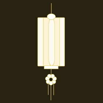 Gold Lanterns lunar new year decoration vector