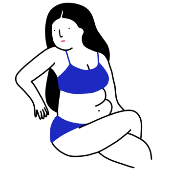 Beach Goddess Curvy Woman in Bikini Illustration png