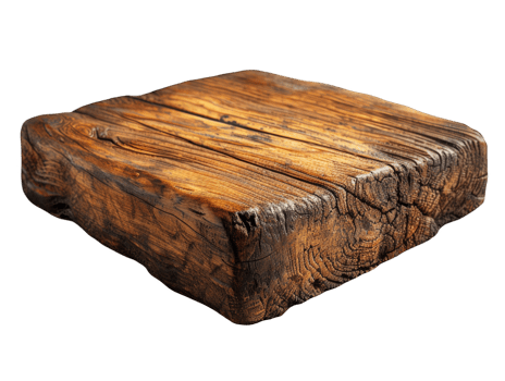 old wooden piece on transparent background png