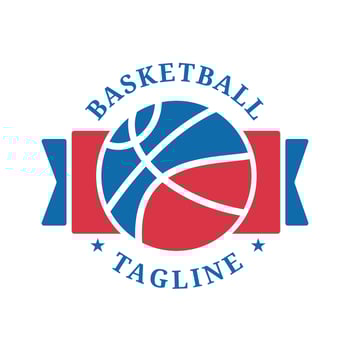 Modern Basketball Sports Logo Design with Blue and Red Colors vector