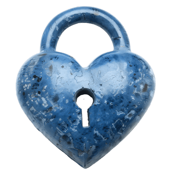 Blue heart shape lock png