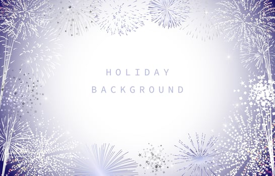 Holiday background, festive frame. Greeting card template with copy space. Shiny fireworks with clipping mask backdrop. Blogging stories empty blank. Editable design. Sample banner. Gift card concept. vector