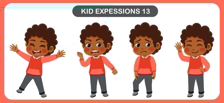 children with various expressions. Good for application in various design and other promotional needs vector