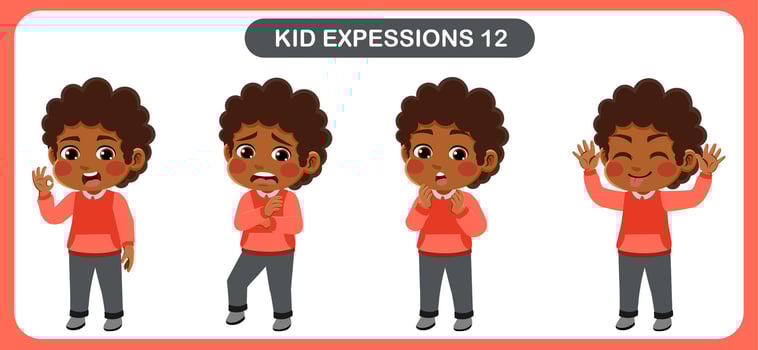 children with various expressions. Good for application in various design and other promotional needs vector