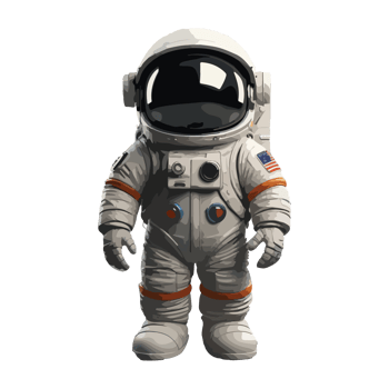 astronaut cartoon 3D animated illustration design drawing png